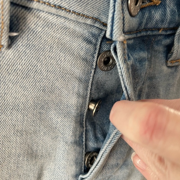 H&M Skinny Low Rise Ripped Blue Jeans Button Fly Size 30/32 - Picture 3 of 12